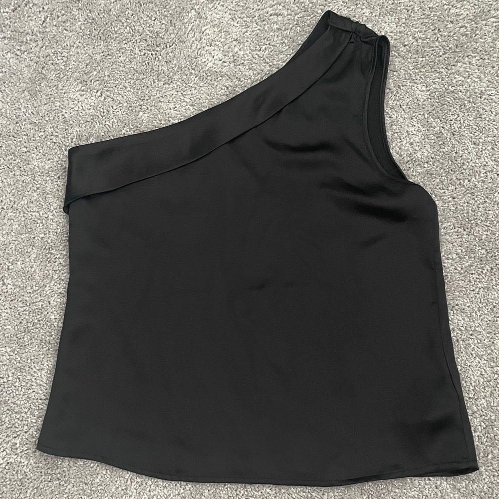 Rachel Zoe Black One-Shoulder Top